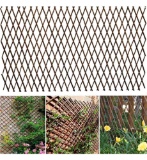 Helprise Expandable Willow Lattice Fence Panel Plant Support Garden Trellis Willow Trellis Fence for