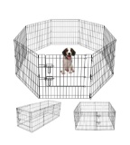 Pet Playpen Puppy Playpen Kennels Dog Fence Exercise Pen Gate Fence Foldable Dog Crate 8 Panels 24