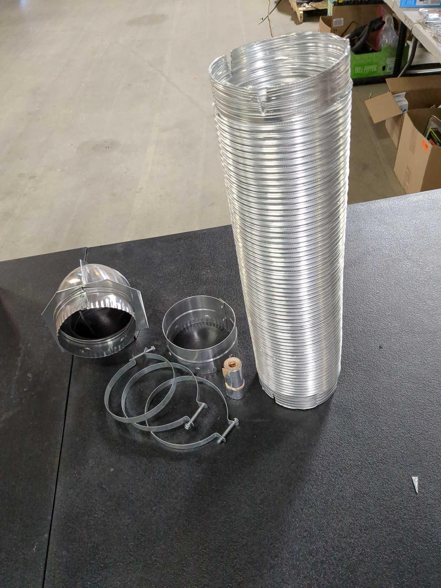 8' Semi-Rigid Dryer Vent Kit, with 2 Elbows Stainless Steel-5304492448
