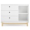 Delta Children Poppy 3 Drawer Dresser with Cubbies, Bianca with Natural Color, #W128031-123