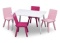 Delta Children Kids' Table and Chair Set 4 Chairs Included - White/Pink