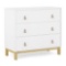 BabyGap by Delta Children Legacy 3 Drawer Dresser with Leather Pulls - Bianca White/Natural Color