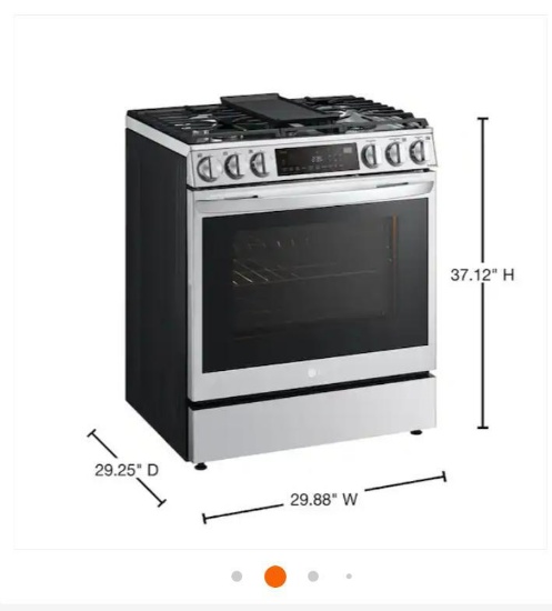 LG 6.3 cu. ft. 30 in Smart ProBake Slide-in Dual Fuel Range with Gas Stove and Electric Oven in