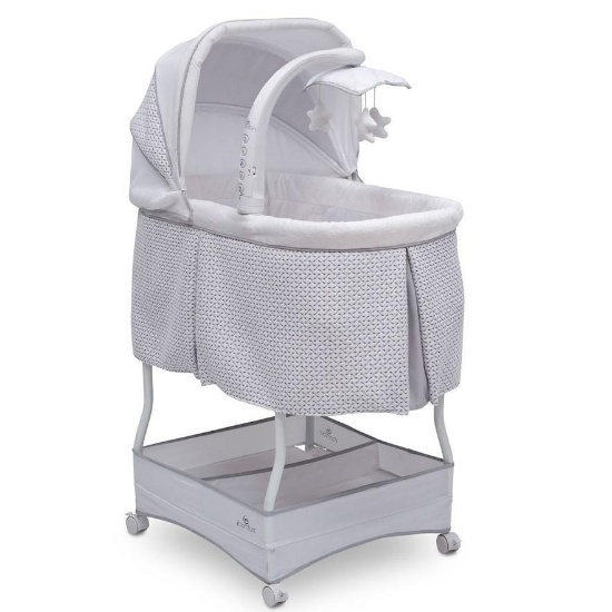Delta Children Serta IComfort Hands-Free Auto-Glide Bedside Bassinet Portable Crib - Cameron