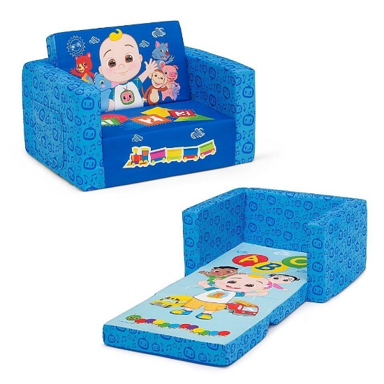 Delta Children Kids' CoComelon Cozee 2-in-1 Convertible Flip-Out Chair