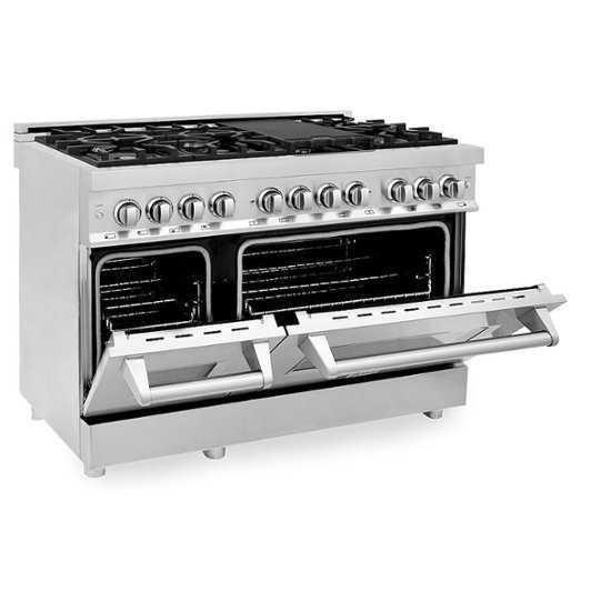 ZLINE - Professional 6 Cu. Ft. Freestanding Double Oven Dual Fuel Range - Stainless steel