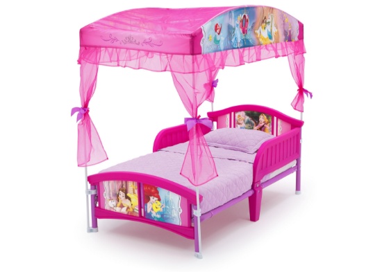 Delta Children Disney Princess Canopy Toddler Bed in Pink, #BB87136PS