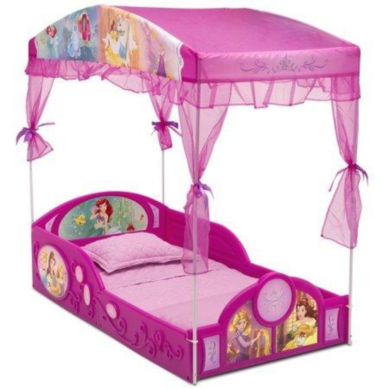 Disney Princess Toddler Sleep & Play with Canopy & Storage, Pink, #BB81439PS