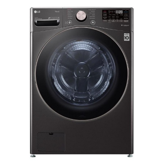 LG 4.5-Cu. Ft. Front Load Washer with Steam Technology - Black Steel