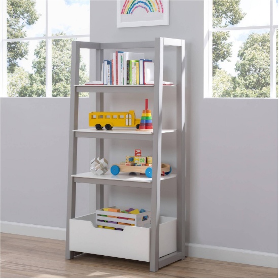 Delta Children Kent Storage Shelf, Bianca White w/ Grey, #530451-166