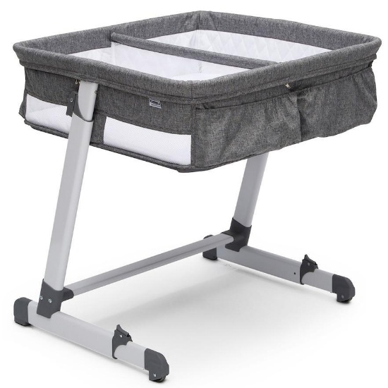 Delta Children Simmons Kids' by the Bed City Sleeper Bassinet for Twins - Grey