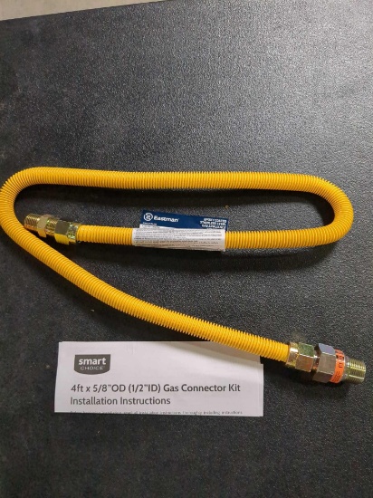 Smart Choice 4ft x 5/8" OD (1/2"ID) Gas Connector Kit