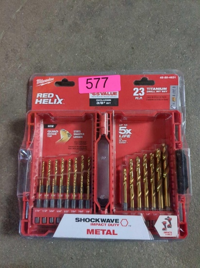 Milwaukee 23 Piece Shockwave Impact Duty Titanium Drill Bits with Red Helix