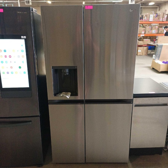 LG - 27.2 Cu. Ft. Side-by-Side Refrigerator with SpacePlus Ice - Platinum Silver