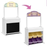 Delta Children Reversible 4-in-1 Pretend Play Center W/ Chalkboard & Storage, #RP86506GN