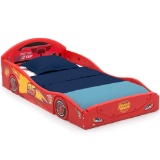 Disney Pixar Cars Lightning McQueen Plastic Sleep and Play Toddler Bed by Delta Children