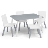 Color Block Table & 4 Chair Set in Grey/White - Delta Children, #TT87399GN-1176