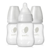 Evenflo Feeding Balance + Standard Neck Bpa-Free Plastic Baby Bottles Clear w/ 2 Bags of Rubber Tips