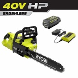 RYOBI 40V HP Brushless 14 in. Battery Chainsaw with 4.0 Ah Battery and Charger