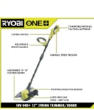 RYOBI ONE+ 18V 13 in. Cordless Battery String Trimmer/Edger