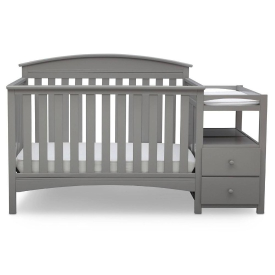 Delta Children Abby Convertible Crib and Changer - Gray