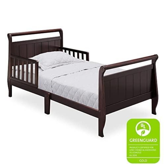 Delta Children Wood Sleigh Toddler Bed - Dark Chocolate