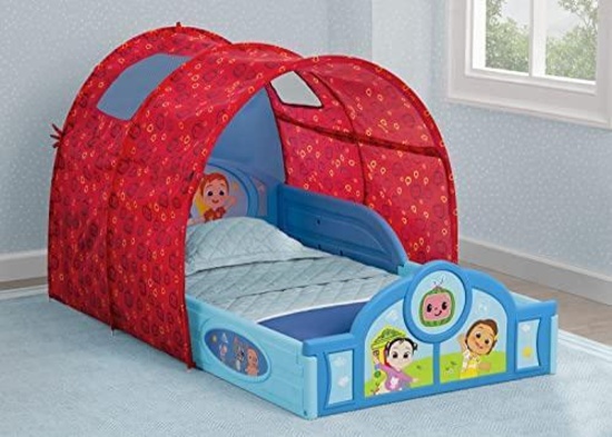 Delta Children CoComelon Sleep and Play Toddler Bed with Tent