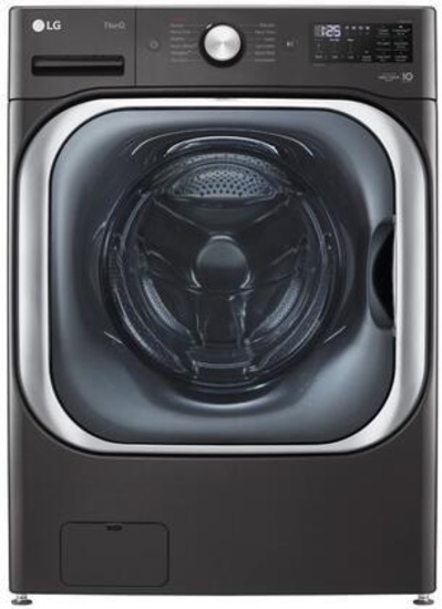 LG 5.2 Cu. Ft. Large Capacity Stackable Smart Front Load Washer w/ TurboWash & Steam, Black Steel
