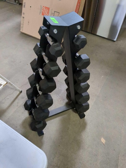 Dumbbell Rack Set including 5, 10, 15, 20, 25, & 30lb Dumbbell Complete Set w/ Rack