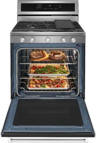 KitchenAid - 5.8 Cu. Ft. Self-Cleaning Freestanding Gas True Convection Range with Even-Heat -