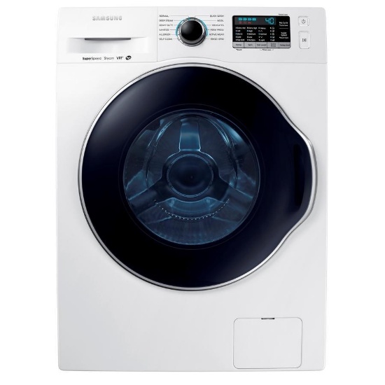 Samsung - 2.2 Cu. Ft. High Efficiency Stackable Front Load Washer with Steam - White
