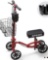 BNEHS Knee Scooter with Adjustable Cup Holder, Folding Basket Knee Walker with Grooved Brake