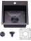 VAPSINT 15x15 Modern Commercial Topmount Drop in Black Bar Sink