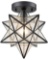AXILAND Moravian Star Light Flush Mount Ceiling Light with Seeded Glass Shade