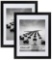 DOAI ART 12x16 Frame Black 2 Pack with Mat - Wall Mounting Hardware Included