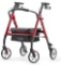 Adjustable Rollator Walker with Padded Seat (Red)