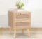 TUSY *GRAY* Rattan Nightstand, End Table with 2 Drawers
