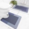2Pcs Ultra Soft Napa Skin Bath Mat and U-Shaped Toilet Rug