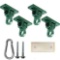 ABUSA Heavy Duty Green Swing Hangers Screws Bolts Included