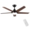 YUHAO Modern Farmhouse 48 in. 5 Brown Blades Integrated LED Ceiling Fan with Remote Control