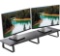 VIVO 39 inch Extra Long Monitor Stand, Wood & Steel Desktop Riser, Dual Screen, TV, Keyboard,