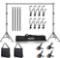 MsMk Photo Video Studio Backdrop Stand with 8 Spring & 4 Clips, 6.5ft x 10ft