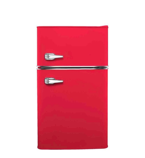 Insignia - Retro 3.1 cu. ft. Mini Fridge with Top Freezer - Red