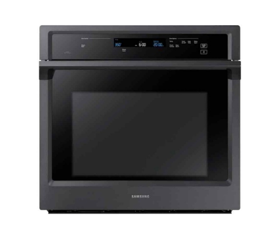 30" Smart Single Electric Wall Oven with Steam Cook in Black Stainless Steel