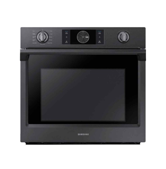 Samsung - 30" Single Wall Oven with Flex Duo, Steam Cook and WiFi - Black Stainless Steel