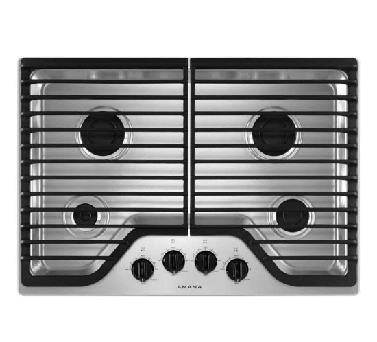 Amana - 30" Built-In Gas Cooktop - Stainless Steel