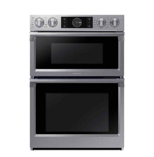 Samsung - 30" Microwave Combination Wall Oven with Flex Duo, Steam Cook and WiFi - Stainless Steel