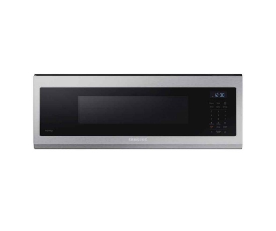 Samsung - 1.1 cu. ft. Smart SLIM Over-the-Range Microwave with 400 CFM Hood Ventilation, Wi-Fi &