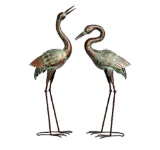 Shorayn Garden Crane Statues, Blue Heron Sculptures for Outdoor