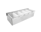 New Star Foodservice 48032 Stainless Steel Condiment Dispenser with 5 Compartments (NO ICE Tray